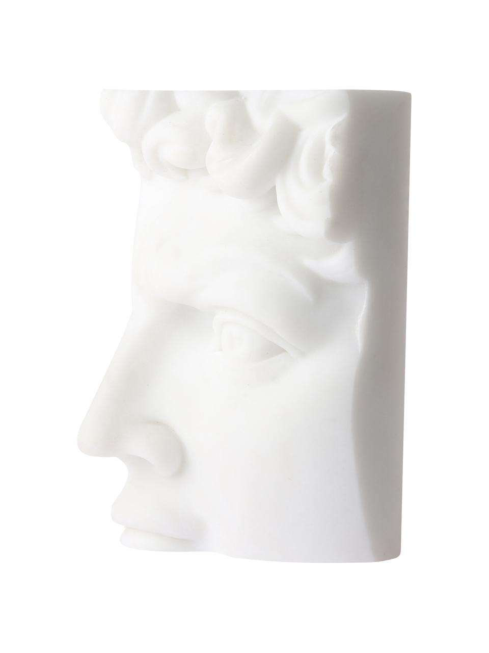 Figura decorativa David, Resina, polvo de mármol, Blanco, An 9 x Al 16 cm
