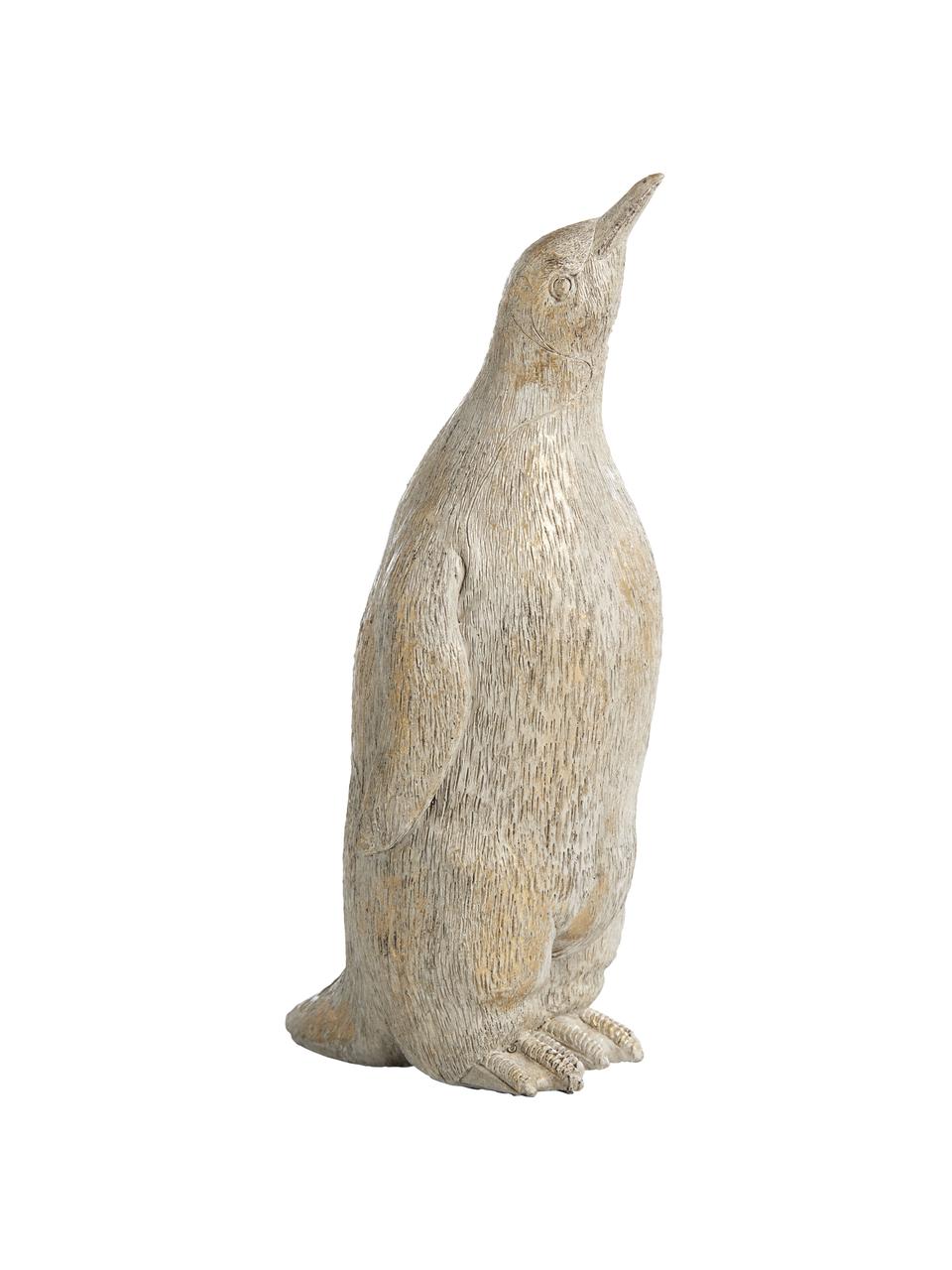 Ręcznie wykonana dekoracja Penguin, Tworzywo sztuczne, Beżowy, S 9 x W 21 cm