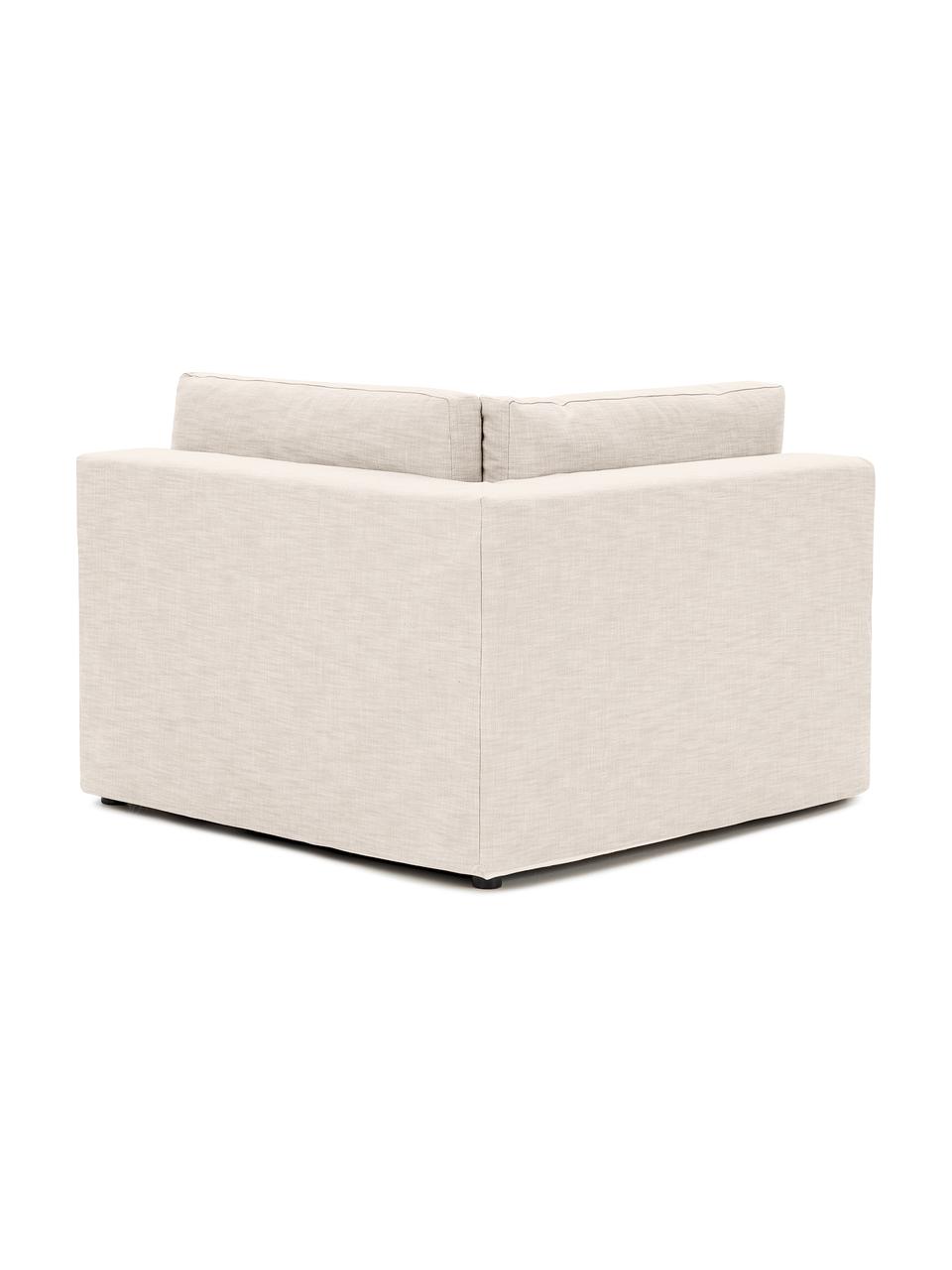 Módulo de esquina sofá Russell, desenfundable, Tapizado: 100% algodón Alta resiste, Tapizado: relleno de espuma, Estructura: madera contrachapada de p, Patas: plástico, Tejido beige claro, An 103 x F 103 cm