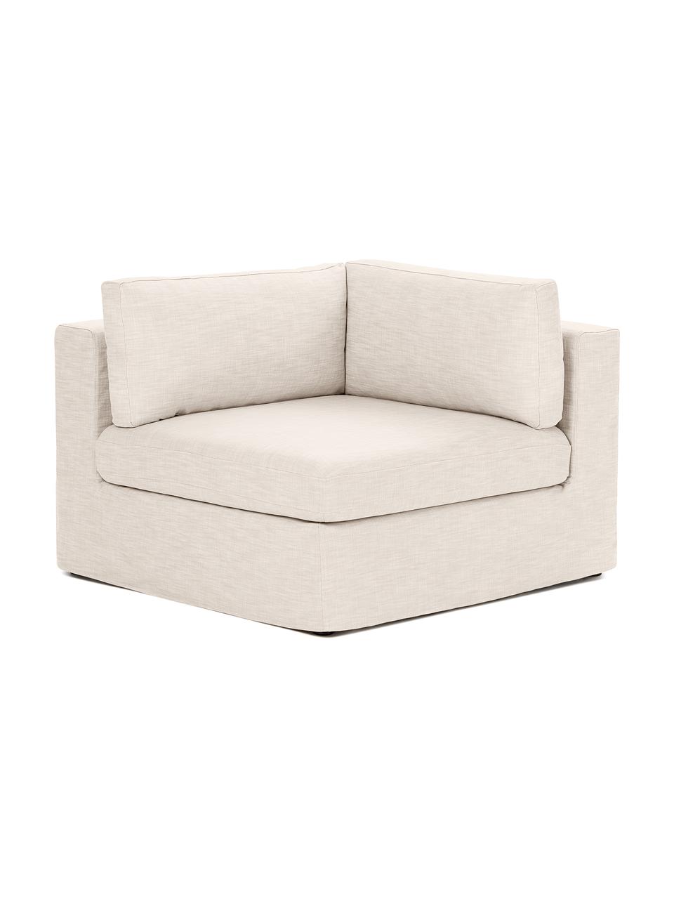 Eckmodul Russell mit abnehmbaren Bezügen, Bezug: 100% Baumwolle Der strapa, Gestell: Massives Kiefernholz FSC-, Füße: Kunststoff, Webstoff Hellbeige, B 103 x T 103 cm