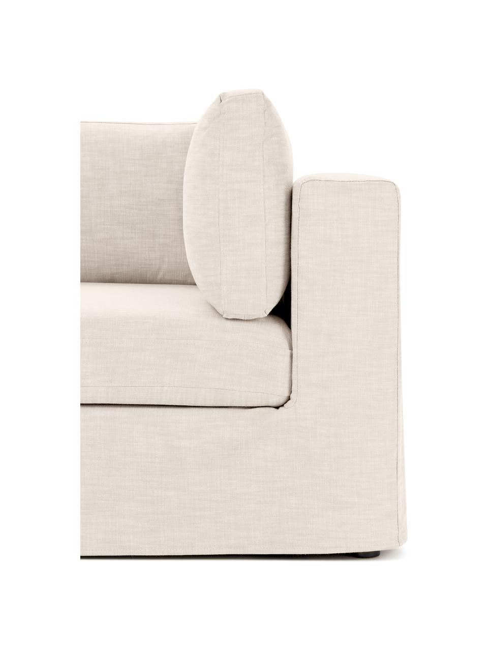 Módulo de esquina sofá Russell, desenfundable, Tapizado: 100% algodón Alta resiste, Tapizado: relleno de espuma, Estructura: madera contrachapada de p, Patas: plástico, Tejido beige claro, An 103 x F 103 cm