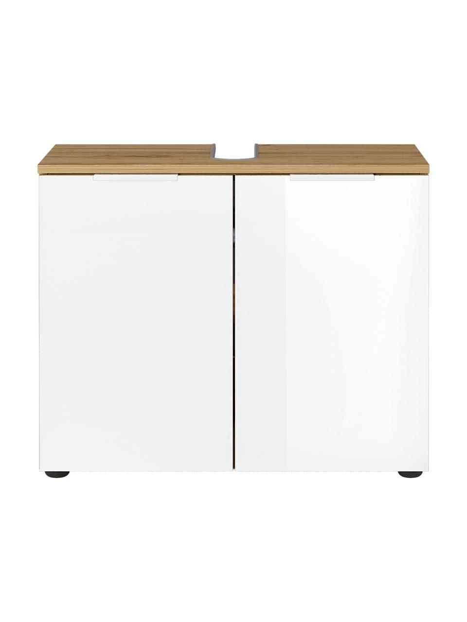 Meuble sous-lavabo salle de bains Sydney, larg. 70 cm, Bois, blanc, larg. 70 x long. 58 cm