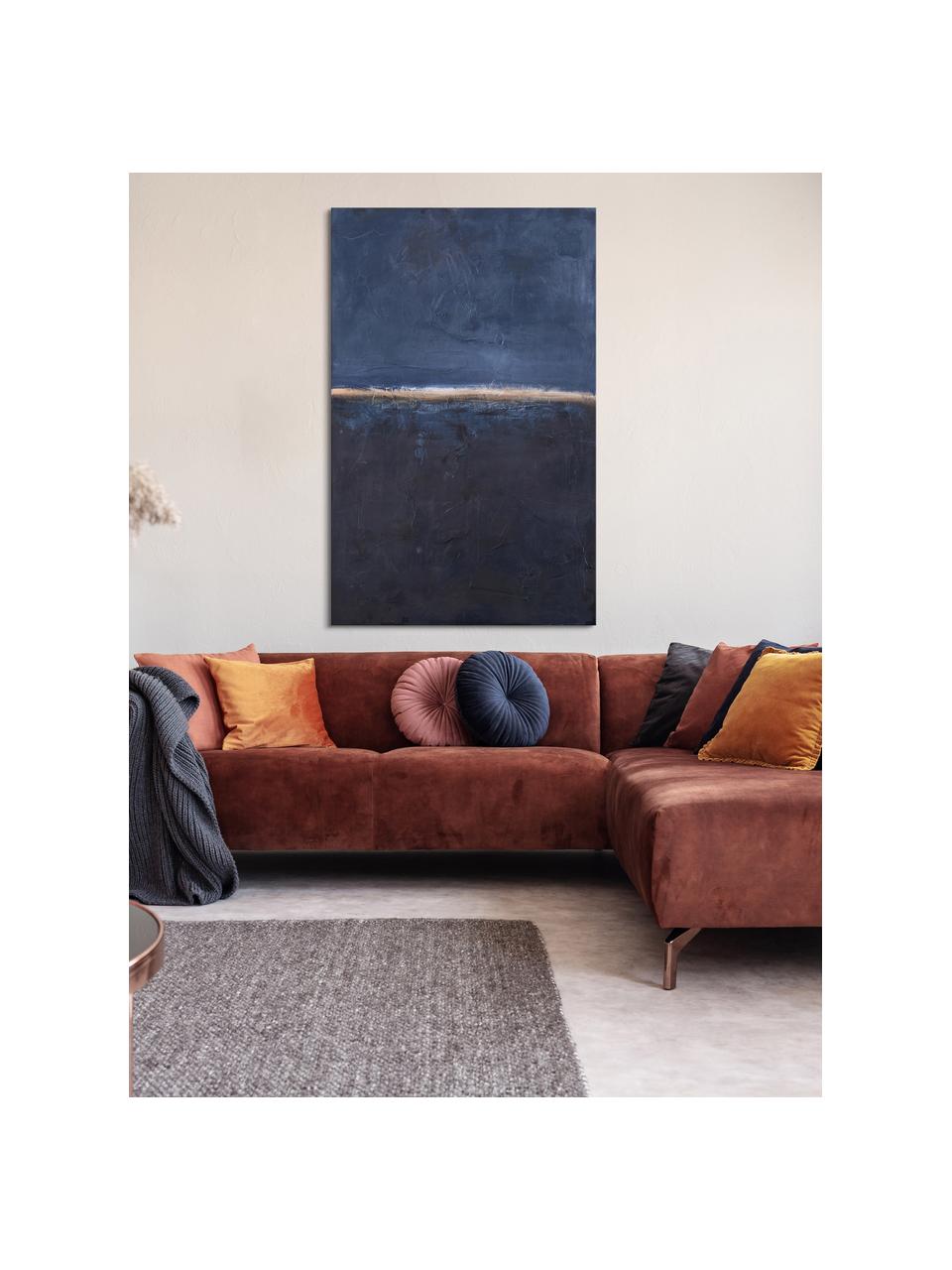 Ręcznie malowany obraz na płótnie Edge Blue, Odcienie niebieskiego, S 88 x W 118 cm