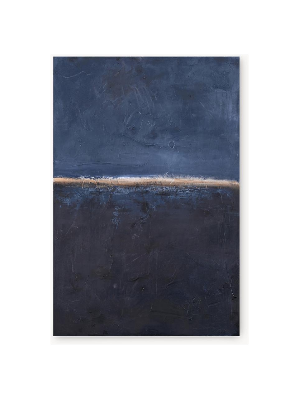 Ručne maľované plátno Edge Blue, Odtiene modrej, Š 88 x V 118 cm