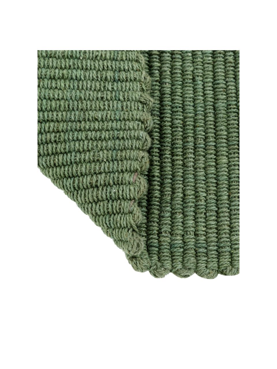 Passatoia in cotone con nappe Homer, Cotone, Verde bosco, Larg. 70 x Lung. 216 cm