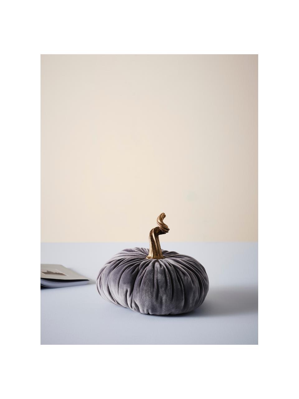 Calabaza decorativa Pumpis, Tapizado: terciopelo (100% poliéste, Estructura: poliresina, Gris oscuro, Ø 22 x Al 21 cm
