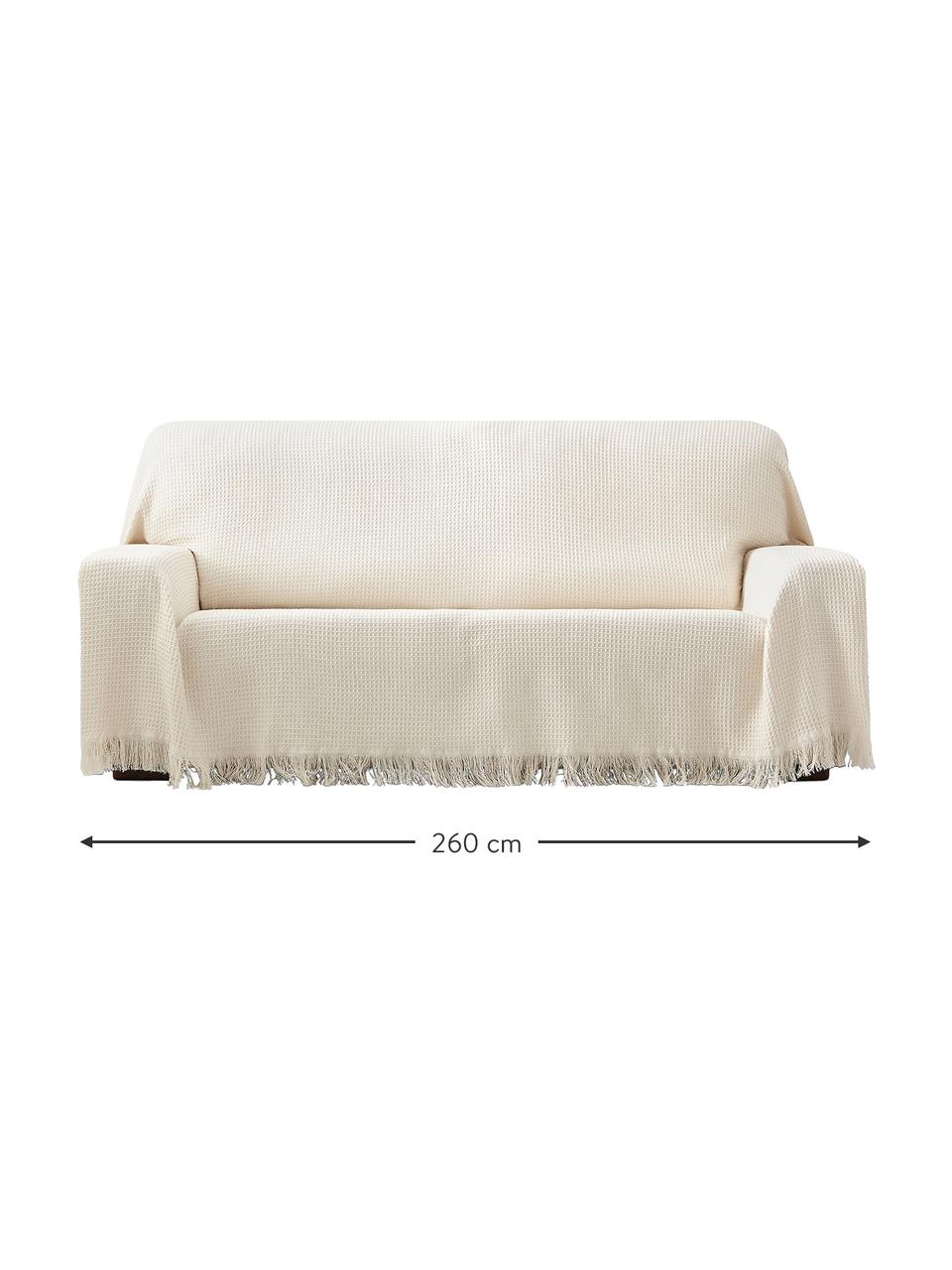 Funda sofá multifuncional Amazonas, 80% algodón, 20% otras fibras, Crema, An 230 x L 260 cm