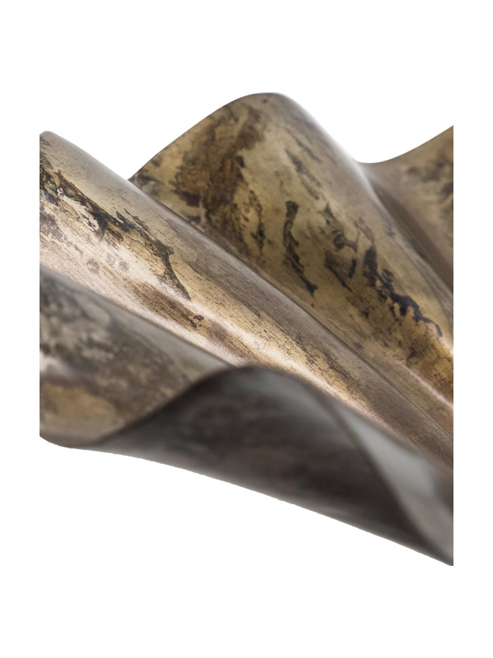 Cuenco decorativo Flood, Metal recubierto, Marrón oscuro, gris oscuro, Ø 35 x Al 8 cm