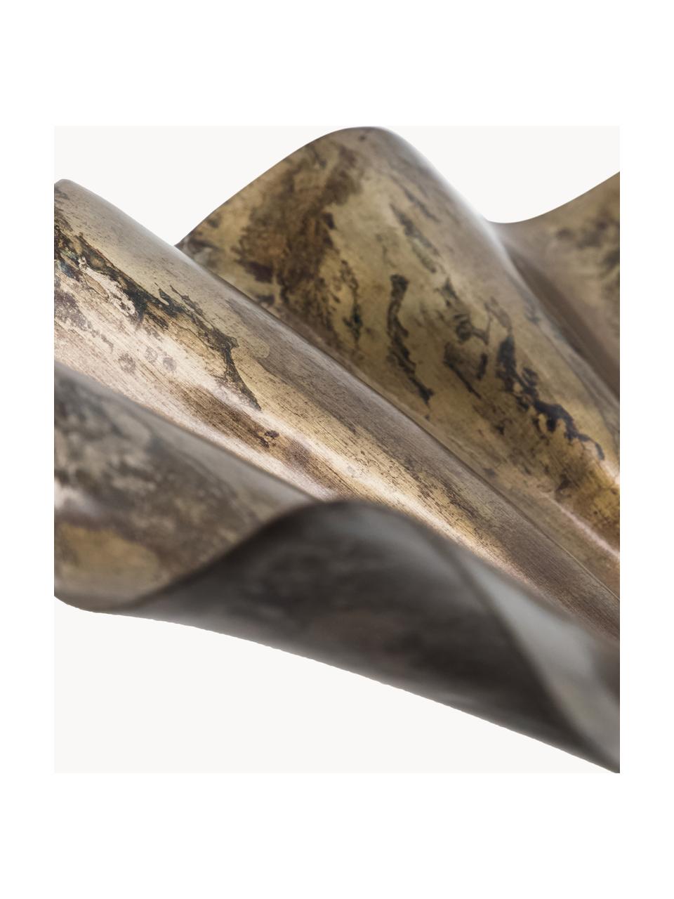 Ciotola decorativa Flood, Metallo rivestito, Marrone scuro, grigio scuro, Ø 35 x Alt. 8 cm