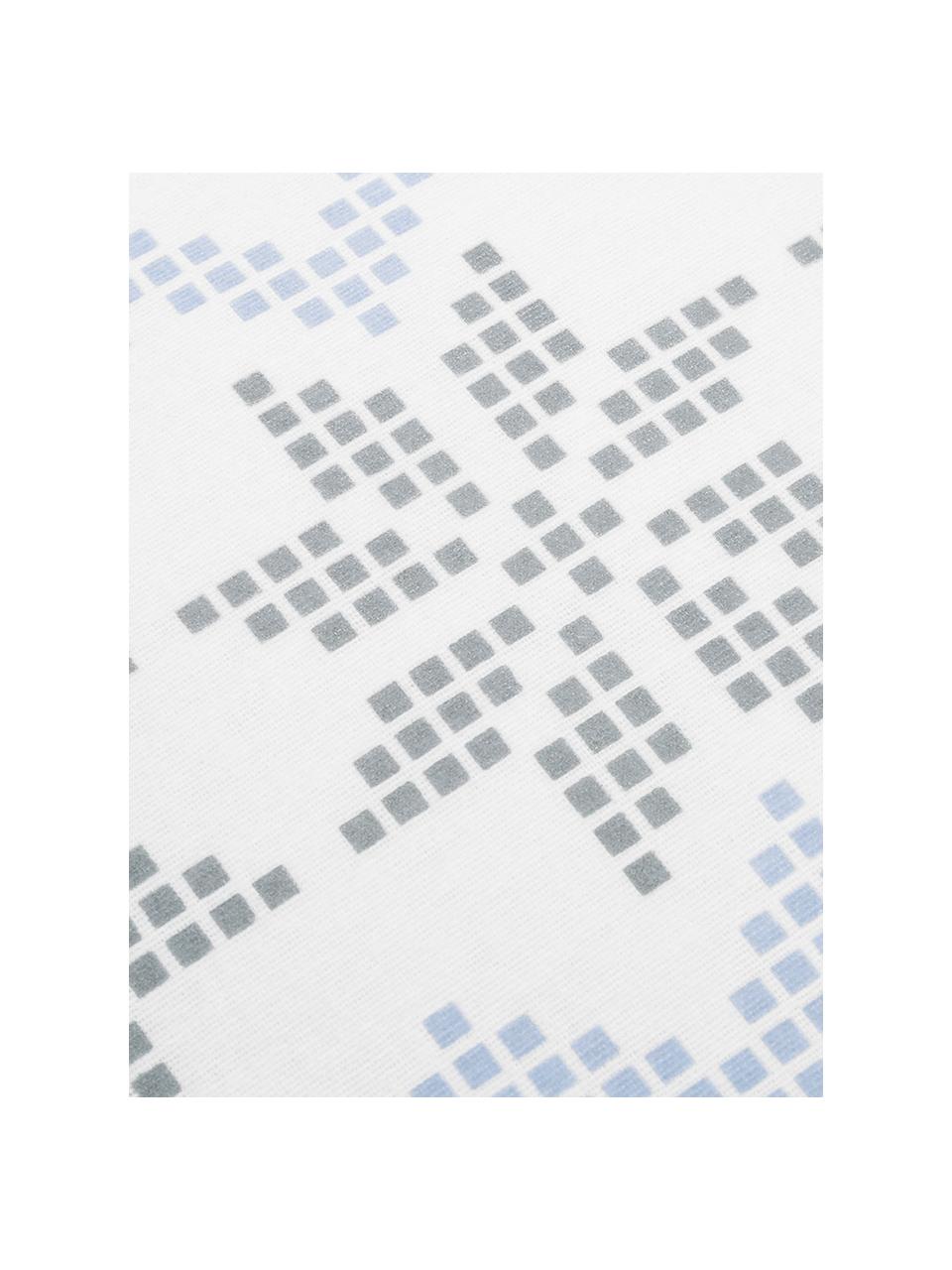 Pościel z flaneli Finja, Biały, szary, jasny niebieski, 200 x 200 cm
