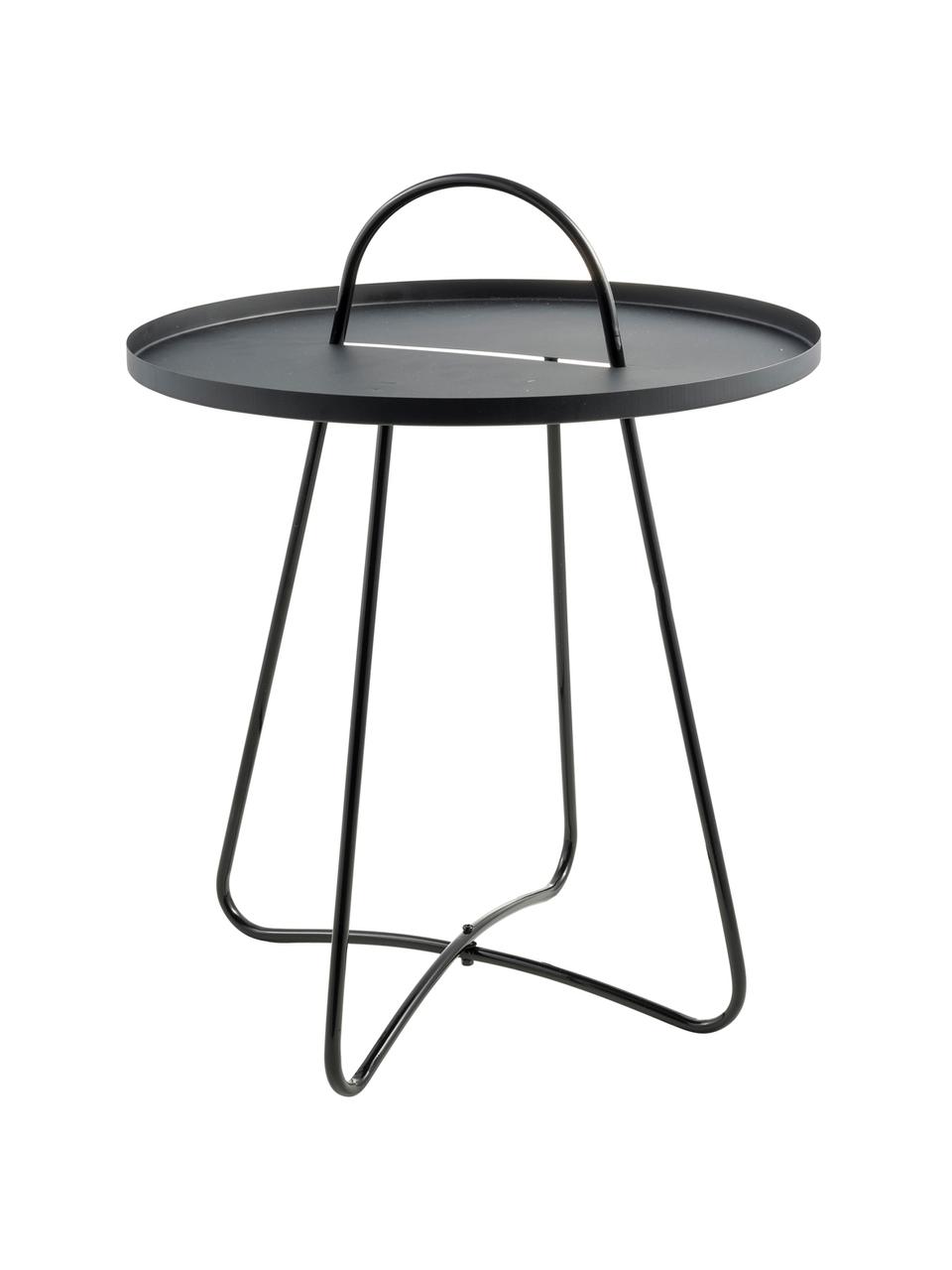 Stolik pomocniczy z metalu Pronto, Metal powlekany, Czarny, Ø 46 x W 58 cm