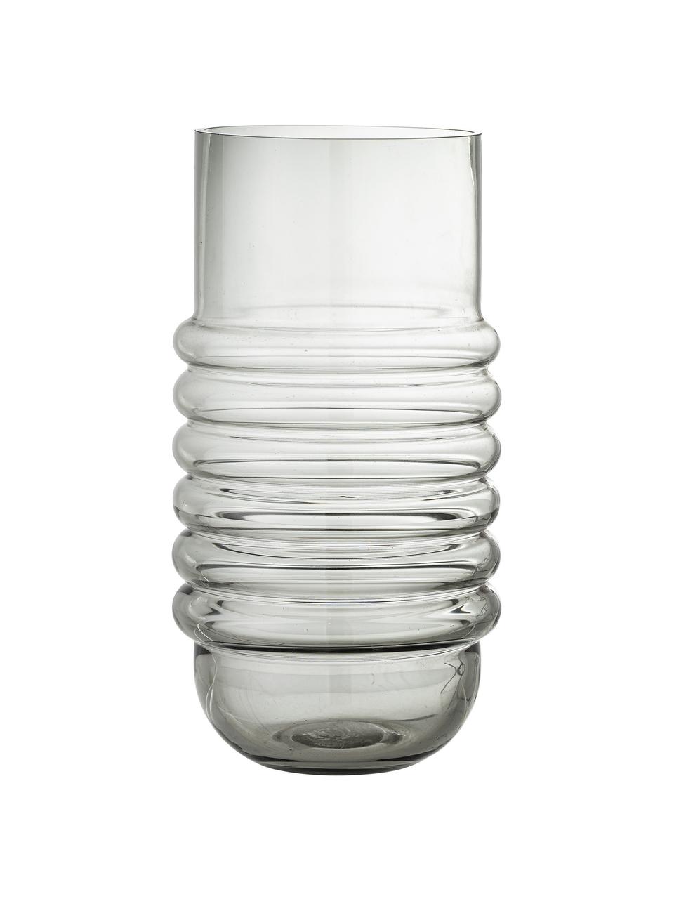 Glazen vaas Belma in grijs, Glas, Grijs, Ø 16 x H 30 cm