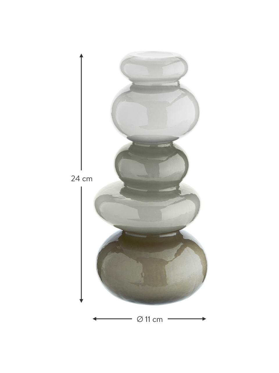 Glas-Vase Stone, Glas, Grüntöne, Ø 11 x H 24 cm