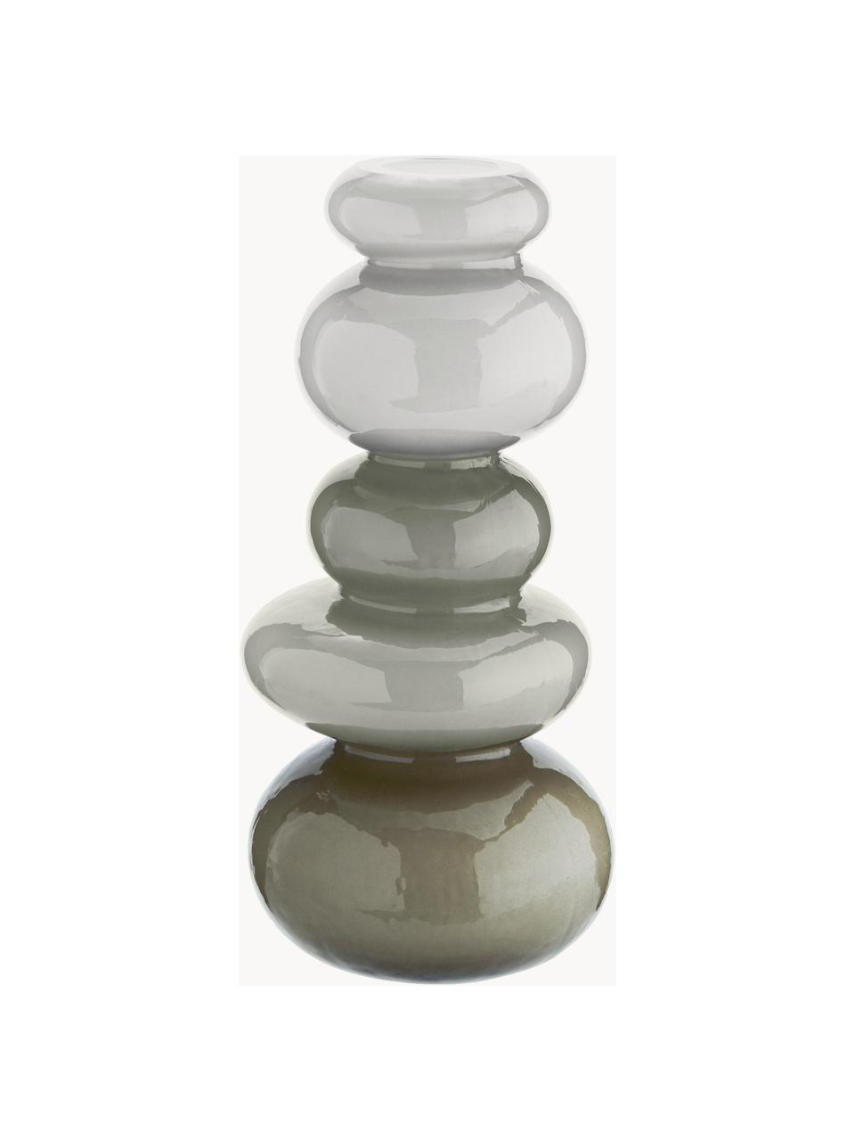 Glas-Vase Stone, H 24 cm, Glas, Grautöne, Ø 11 x H 24 cm