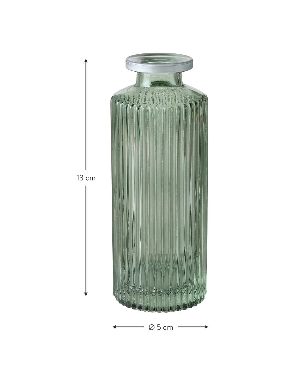 Set 3 vasi decorativi in vetro Adore, Vetro colorato, Verde, Ø 5 x Alt. 13 cm