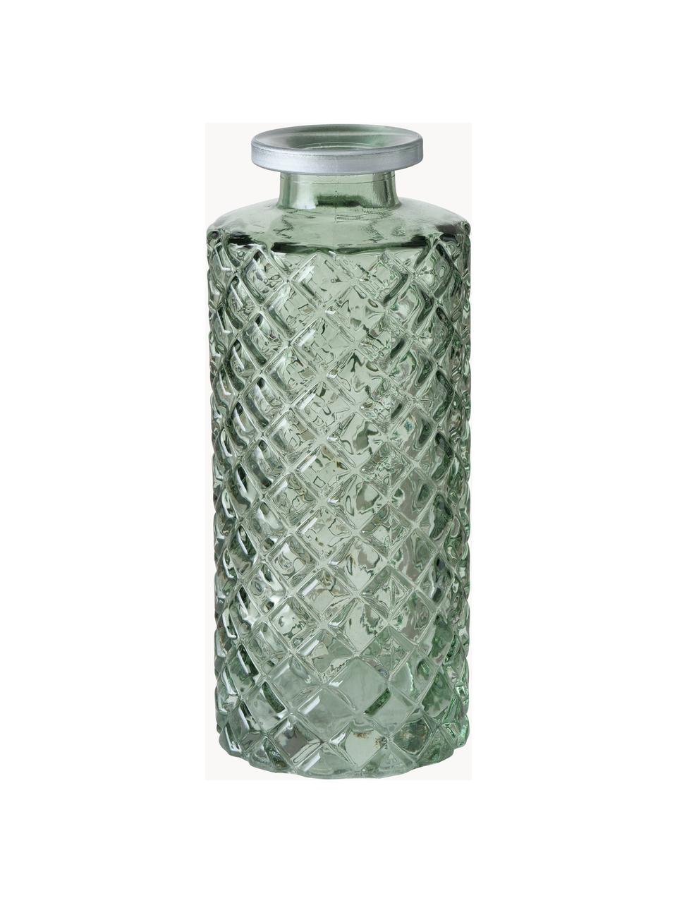 Petits vases en verre Adore, 3 élém., Verre, coloré, Vert, transparent, argenté, Ø 5 x haut. 13 cm