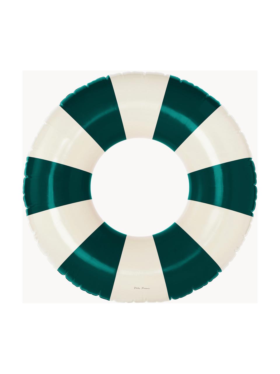 Ručně vyrobený nafukovací kruh Celine, Umělá hmota PVC, Tmavě zelená, tlumeně bílá, Ø 120 cm