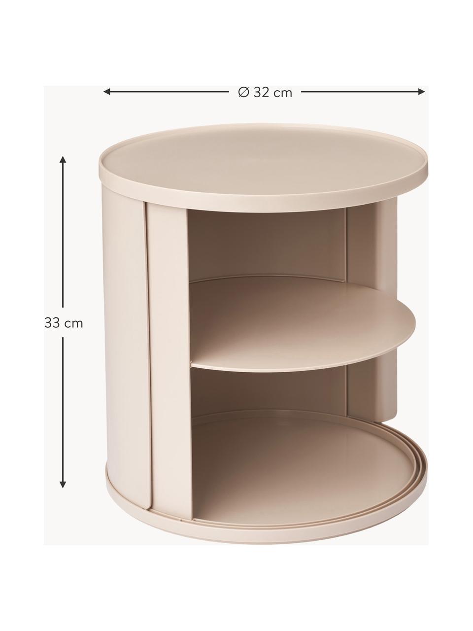 Table de chevet Damien, Plastique, Blanc crème, Ø 32 x haut. 33 cm