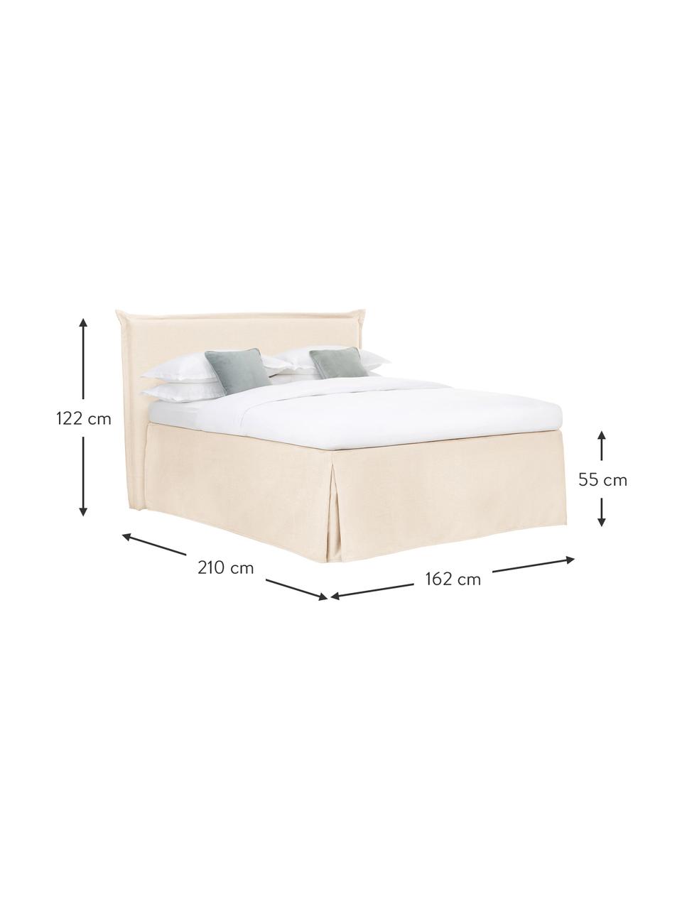 Cama continental Premium Violet, Patas: madera de abedul maciza p, Tejido blanco crema, 140 x 200 cm, dureza 2
