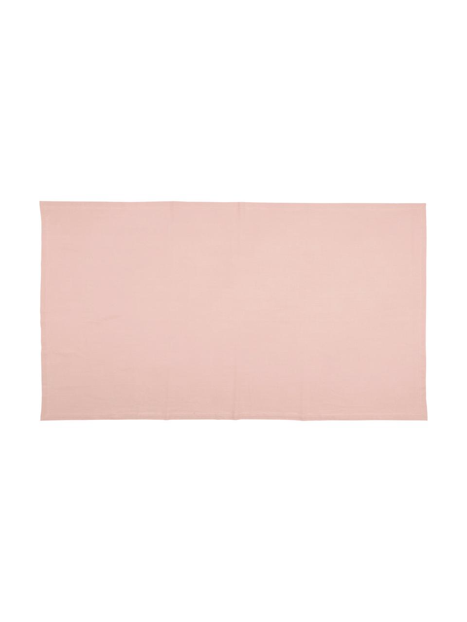 Nappe faite main avec surjet décoratif Indi, Coton, Rose, 6-8 personnes (long. 250 x larg. 140 cm)