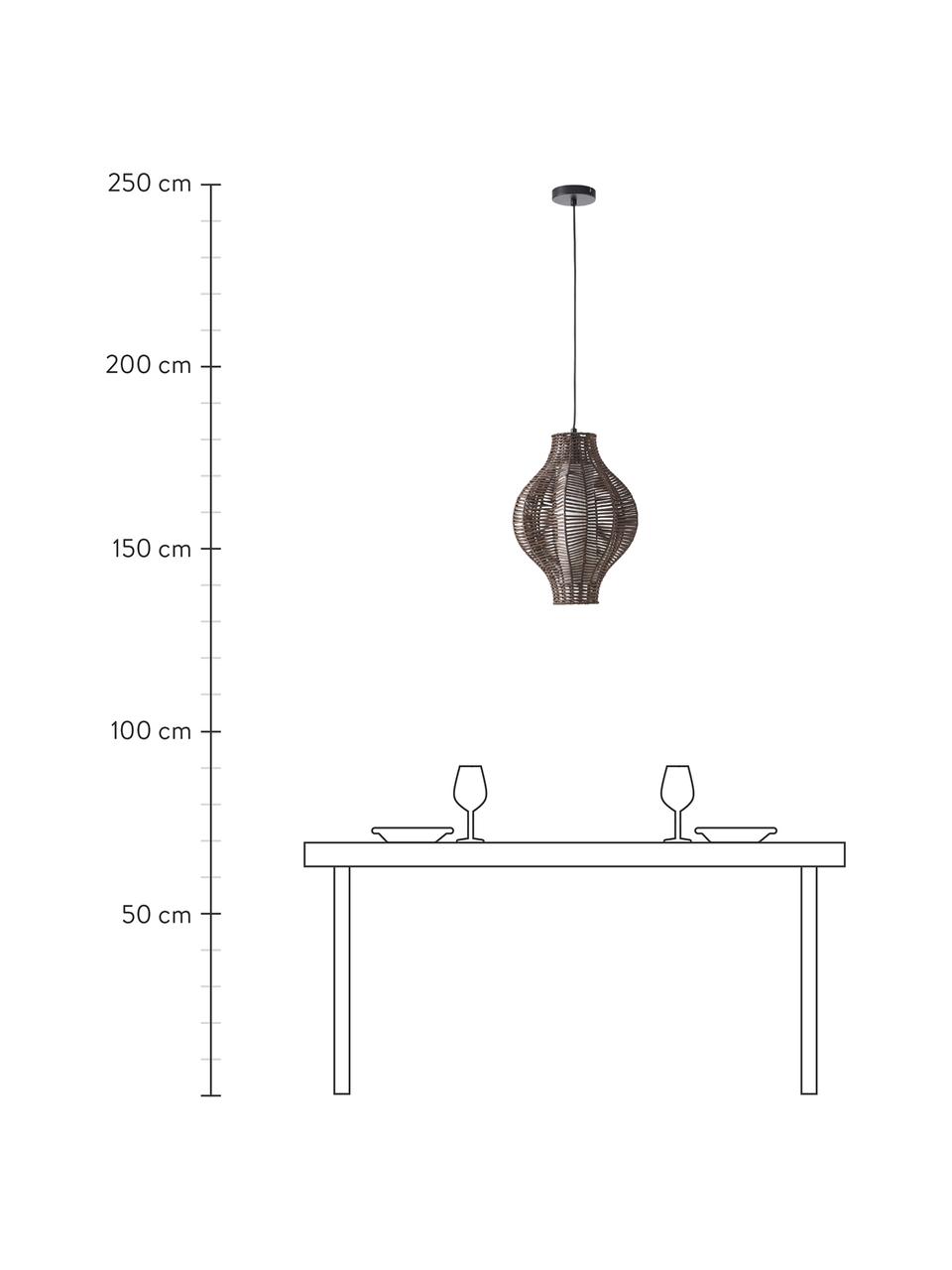 Suspension en rotin Malena, Brun foncé, Ø 35 x haut. 150 cm