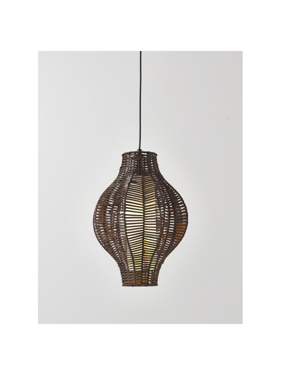 Lampada a sospensione in rattan Malena, Paralume: 100 % rattan, Marrone scuro, Ø 35 x Alt. 45 cm