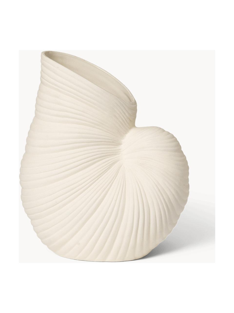 Vase Shell in Muschel-Form, H 27 cm, Steinzeug, glasiert, Off White, B 22 x H 27 cm