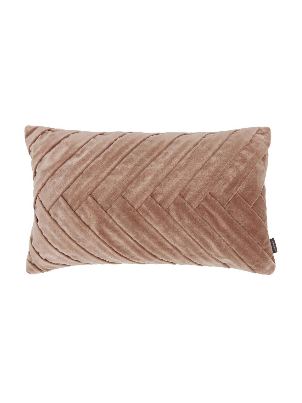 Aksamitna poduszka z wypełnieniem Folded, Tapicerka: 100% aksamit bawełniany, Blady różowy, S 30 x D 50 cm