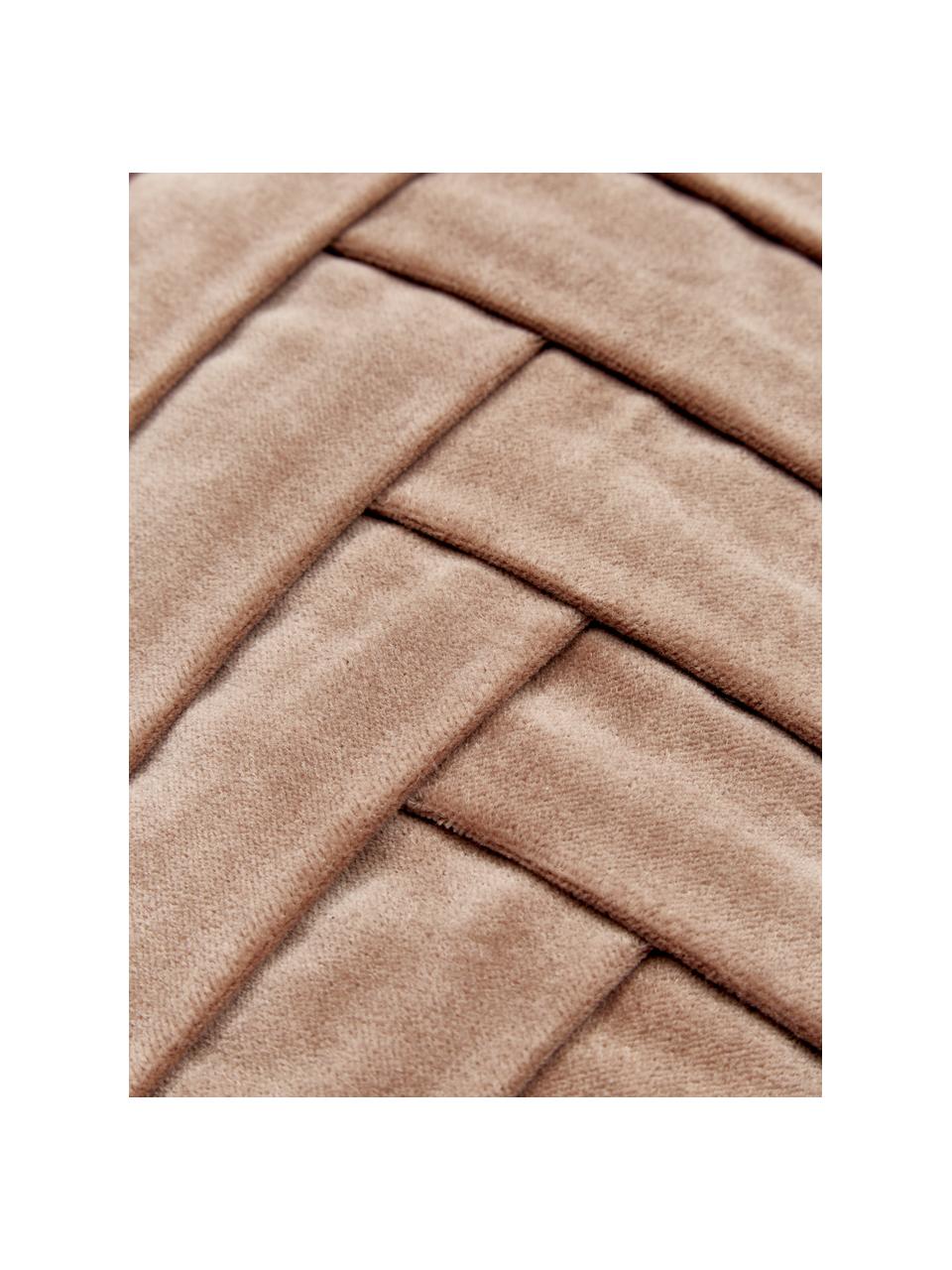 Cuscino in velluto con superfice strutturata Folded, Rivestimento: 100% velluto di cotone, Rosa, Larg. 30 x Lung. 50 cm
