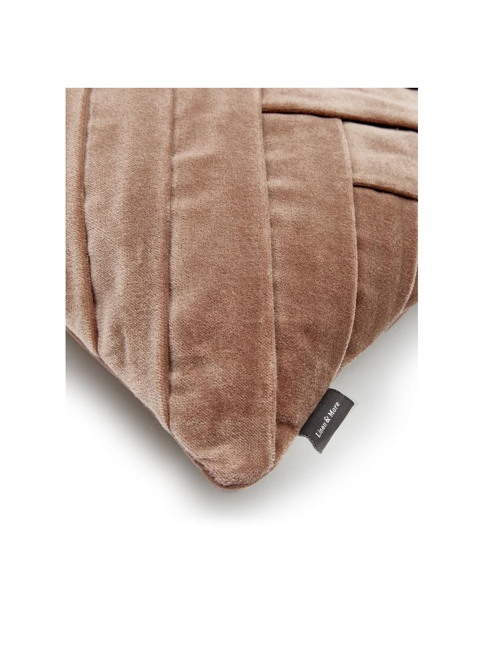 Aksamitna poduszka z wypełnieniem Folded, Tapicerka: 100% aksamit bawełniany, Blady różowy, S 30 x D 50 cm