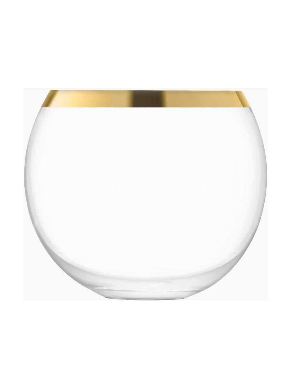 Szklanka do koktajli ze szkła  dmuchanego Luca, 2 szt., Szkło, Transparentny ze złotą krawędzią, Ø 9 x W 8 cm, 330 ml