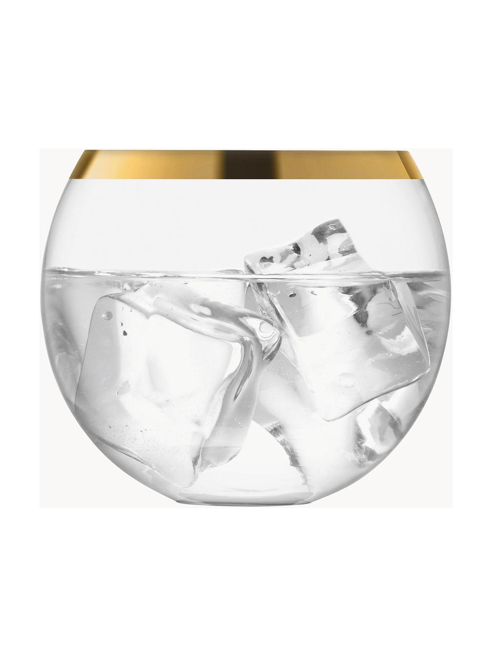 Bicchiere cocktail in vetro soffiato Luca 2 pz, Vetro, Trasparente, dorato, Ø 9 x Alt. 8 cm, 330 ml