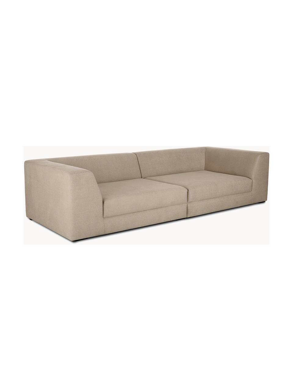 Modulares Sofa Grant (3-Sitzer), Bezug: Baumwolle Das in diesem P, Gestell: Fichtenholz, Füße: Massives Buchenholz, lack, Webstoff Beige, B 266 x T 106 cm