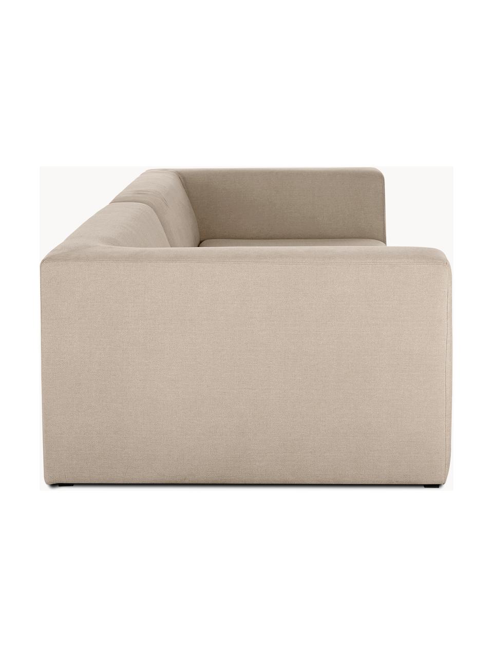 Modulares Sofa Grant (3-Sitzer), Bezug: Baumwolle Das in diesem P, Gestell: Fichtenholz, Füße: Massives Buchenholz, lack, Webstoff Beige, B 266 x T 106 cm