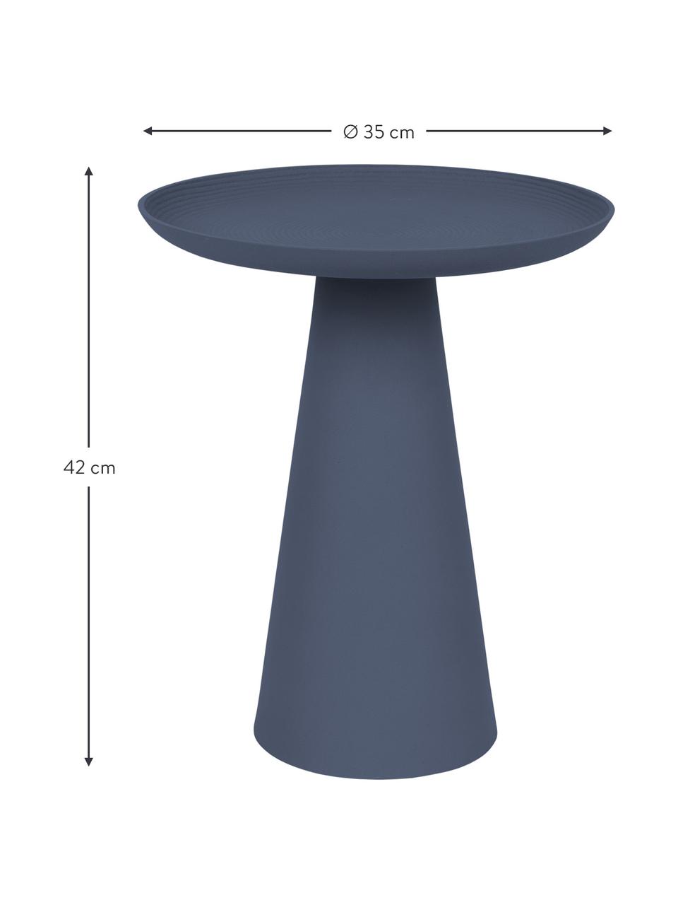 Okrągły stolik pomocniczy z metalu Ringar, Aluminium malowane proszkowo, Niebieski, matowy, Ø 35 x W 42 cm