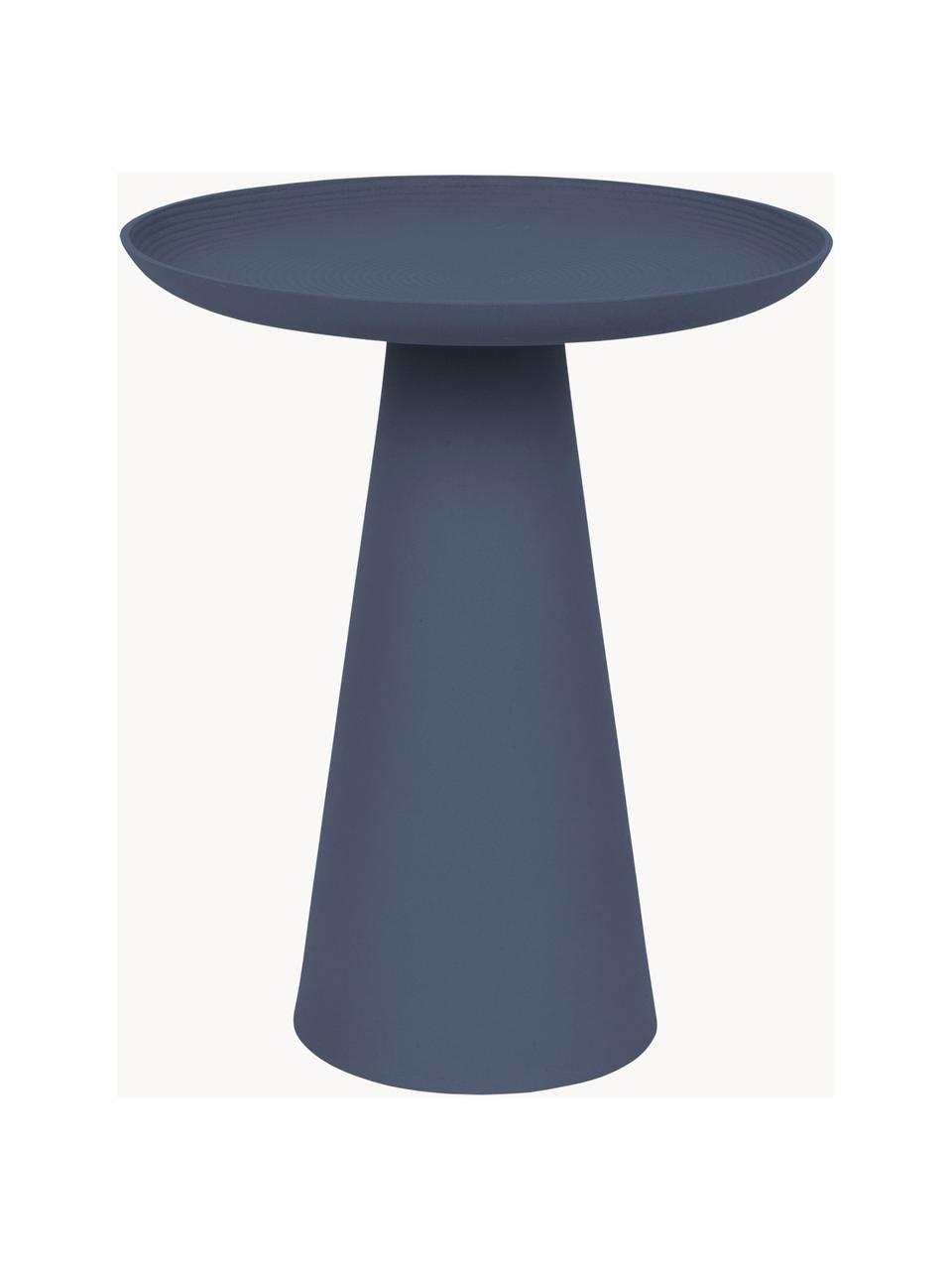 Tavolino rotondo in metallo Ringar, Alluminio verniciato a polvere, Grigio blu, Ø 40 x Alt. 50 cm
