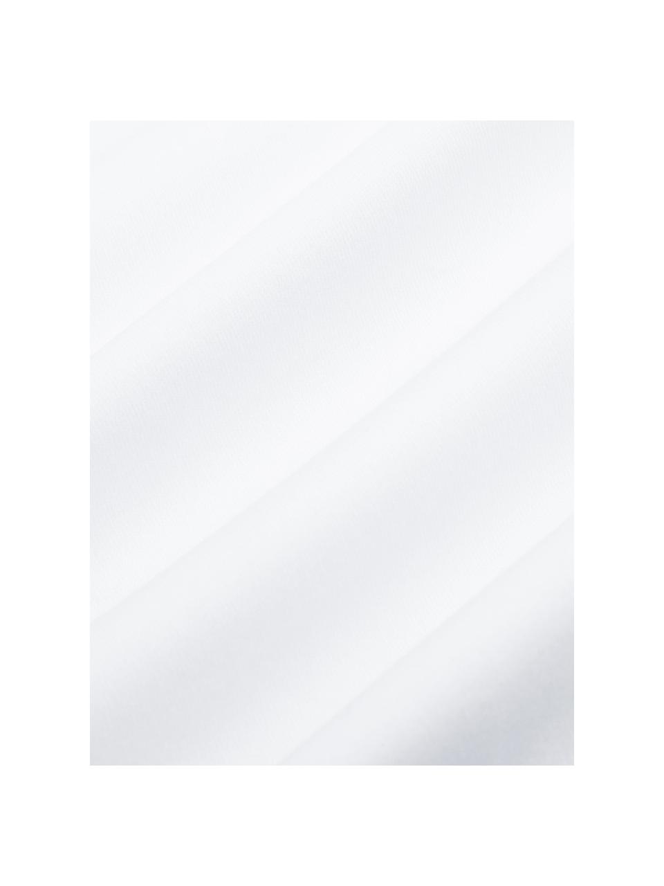 Sábana bajera de satén de algodón ecológico Premium, Blanco, Cama 180 cm (180 x 200 cm)