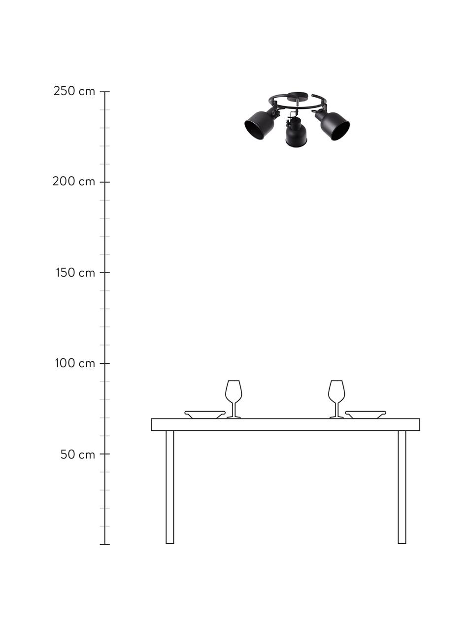 Faretti da soffitto stile industriale Rolet, Paralume: metallo rivestito, Struttura: metallo rivestito, Baldacchino: metallo rivestito, Nero, Ø 51 x Alt. 18 cm