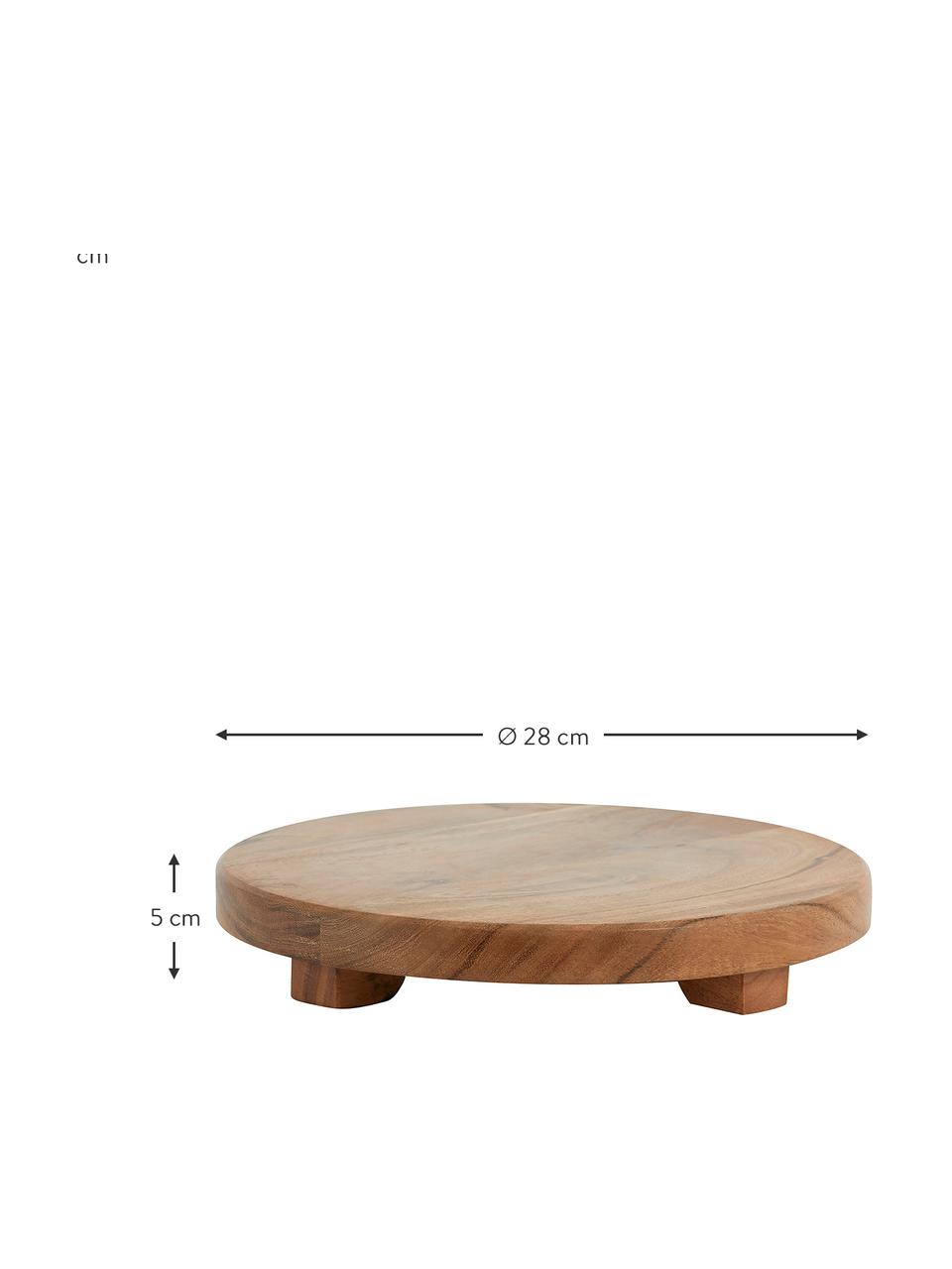 Akazienholz-Servierplatte Safran, verschiedene Größen, Akazienholz, Braun, Ø 28 cm
