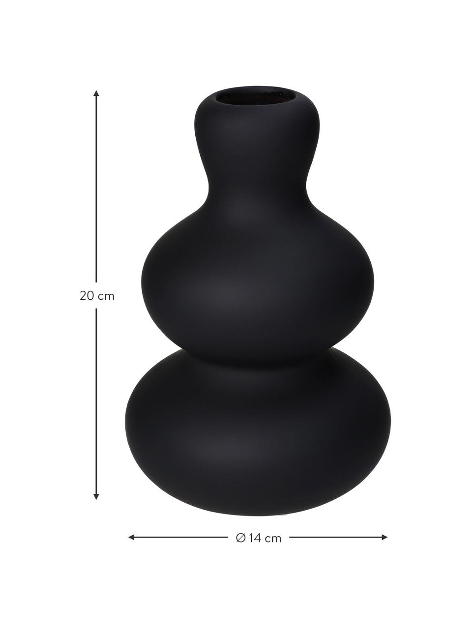 Design vaas Fine in organische vorm in zwart, Keramiek, Zwart, Ø 14 x H 20 cm
