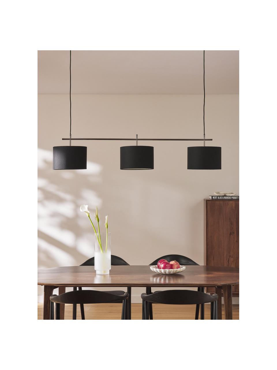 Grande suspension Liara, Noir, larg. 140 x haut. 18 cm