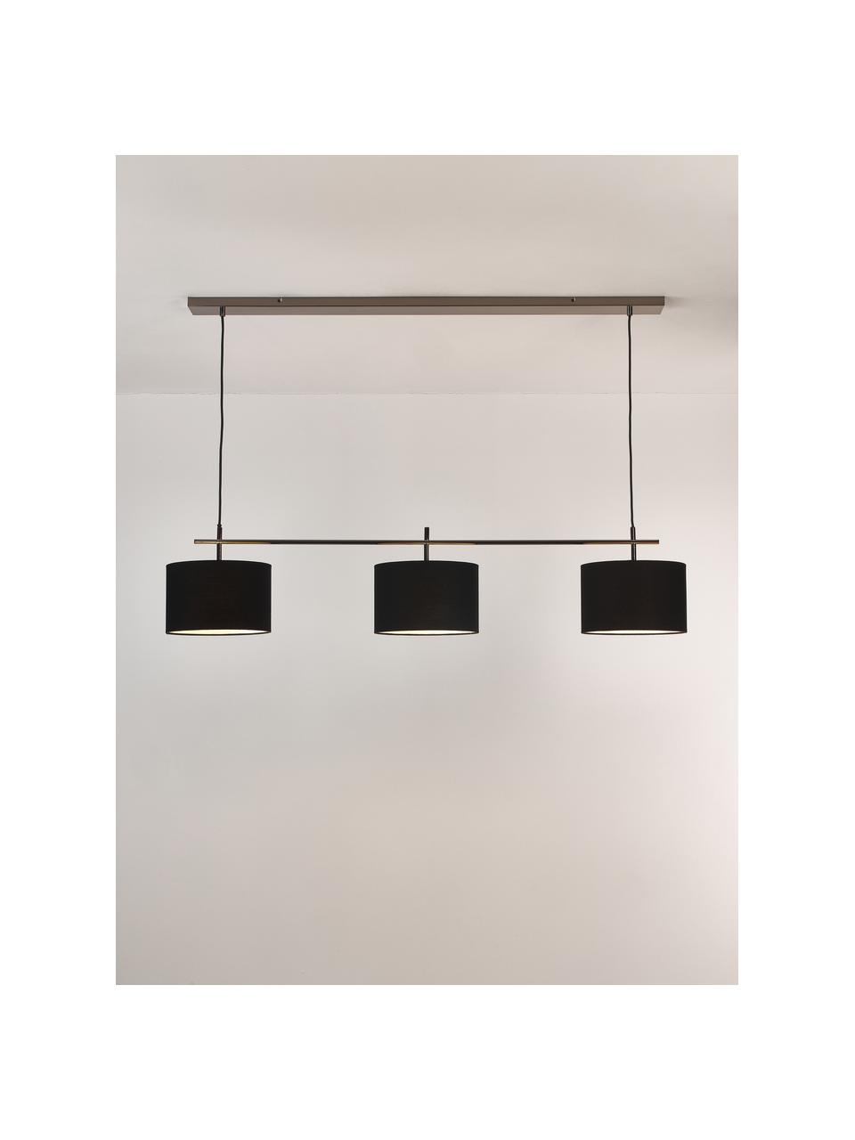Lampa wisząca Liara, Stelaż: metal szczotkowany, Czarny, S 140 x W 18 cm