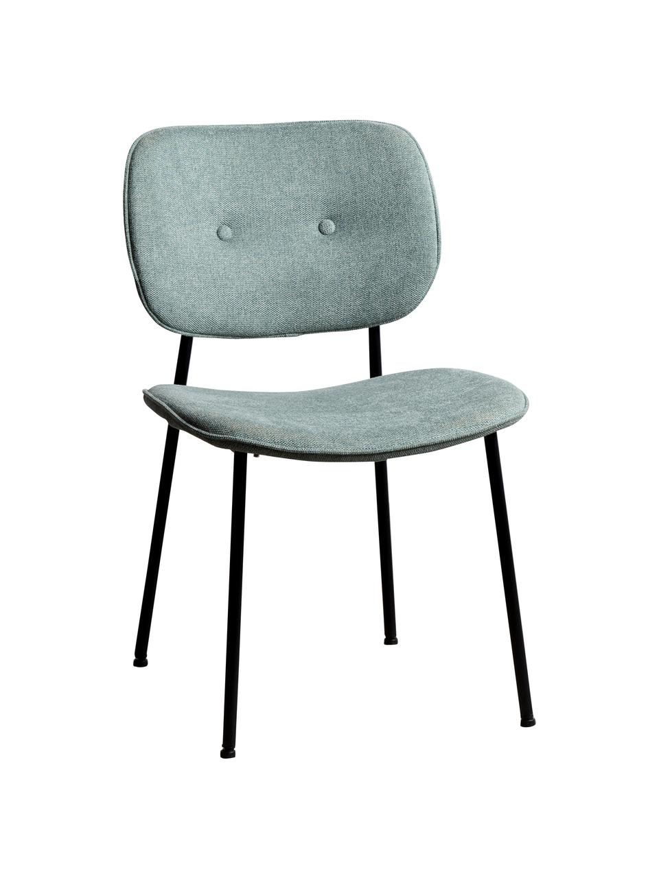 Čalouněná židle Oprah, Tyrkysová, černá, Š 56 cm, H 52 cm
