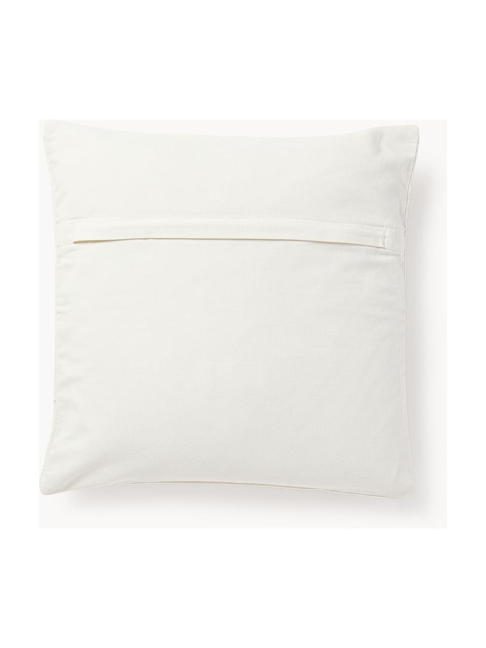 Housse de coussin 45x45 brodée Bardia, Ocre, blanc cassé, larg. 45 x long. 45 cm