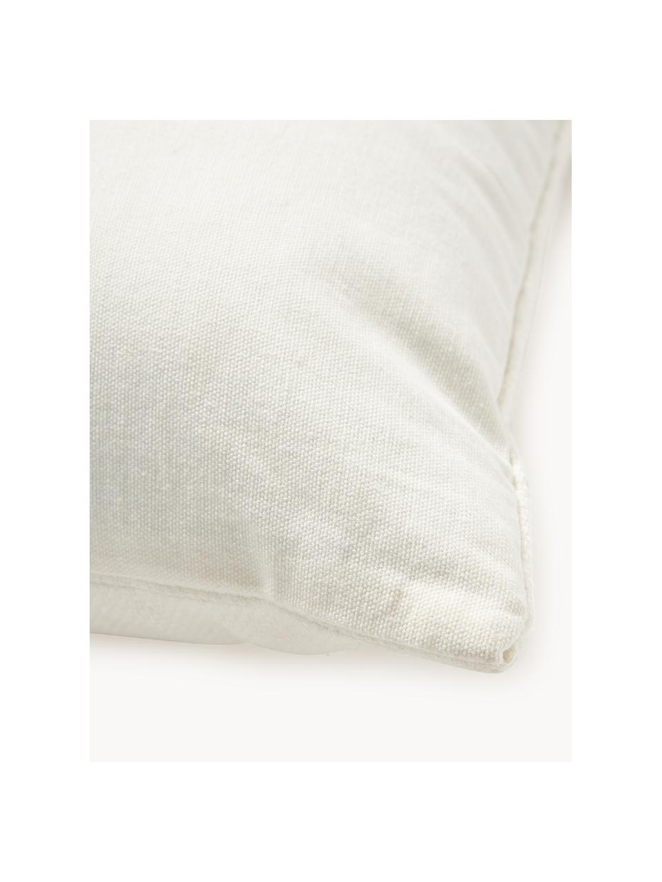 Haftowana poszewka na poduszkę z bawełny Bardia, Tapicerka: 100% bawełna, Ochrowy, złamana biel, S 45 x D 45 cm