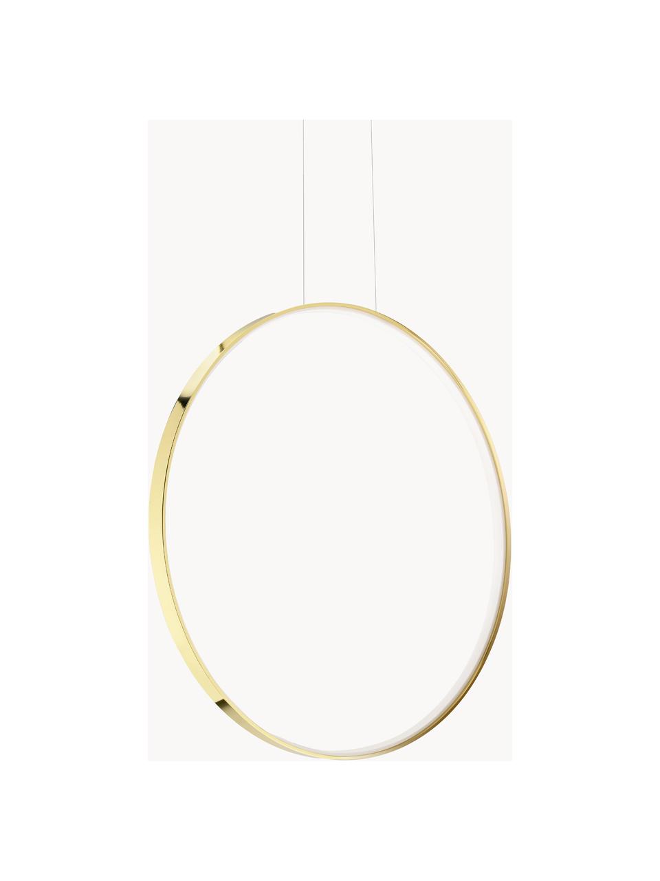 Grande suspension LED artisanale Tim, Doré, haute brillance, larg. 78 x haut. 78 cm