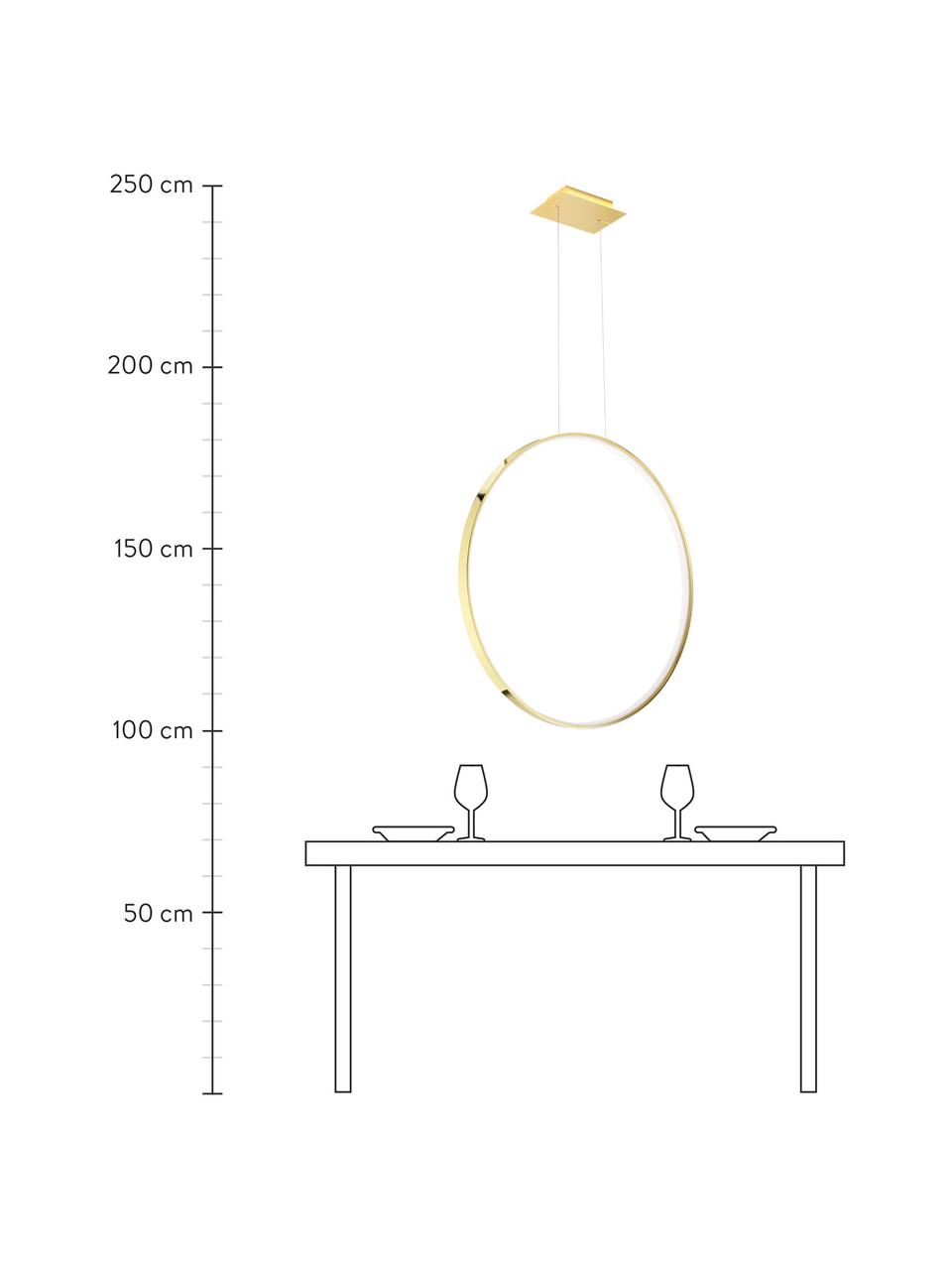 Velké závěsné LED svítidlo Tim, ručně vyrobené, Lesklá zlatá, Š 78 cm, V 78 cm