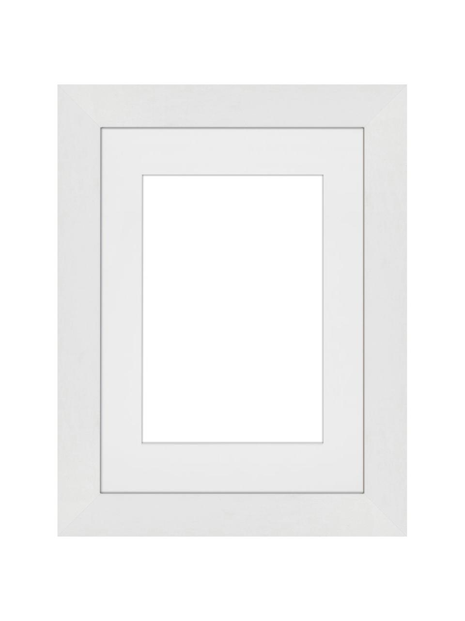 Fotolijstje Apollon met passe-partout, Lijst: gelakt Monterey-grenenhou, Wit, 13 x 18 cm