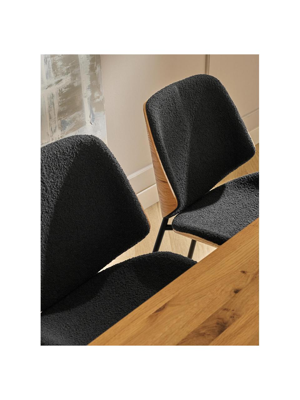 Drevené stoličky s čalúnením Tamara, 2 ks, Buklé čierna, Š 47 x H 60 cm