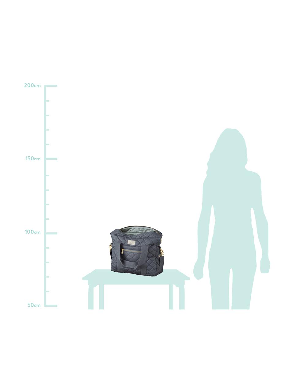 Bolsa para pañales de algodón ecológico Camila, Exterior: algodón ecológico, certif, Gris, An 39 x Al 31 cm